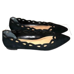 Banana Republic Laser-Cut Pointed-Toe Flat Black